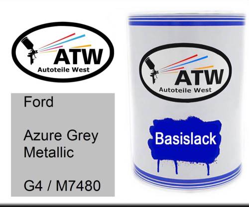 Ford, Azure Grey Metallic, G4 / M7480: 500ml Lackdose, von ATW Autoteile West.